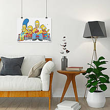 Плакат "Сімпсони на дивані, Simpsons", 43×60см, фото 5