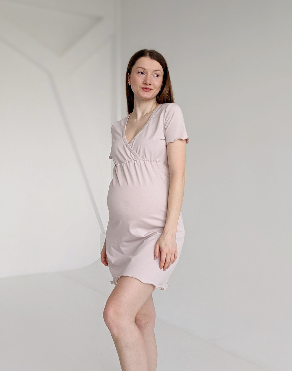 Сорочка для вагітних та годуючих грудьми матусь CREAMY