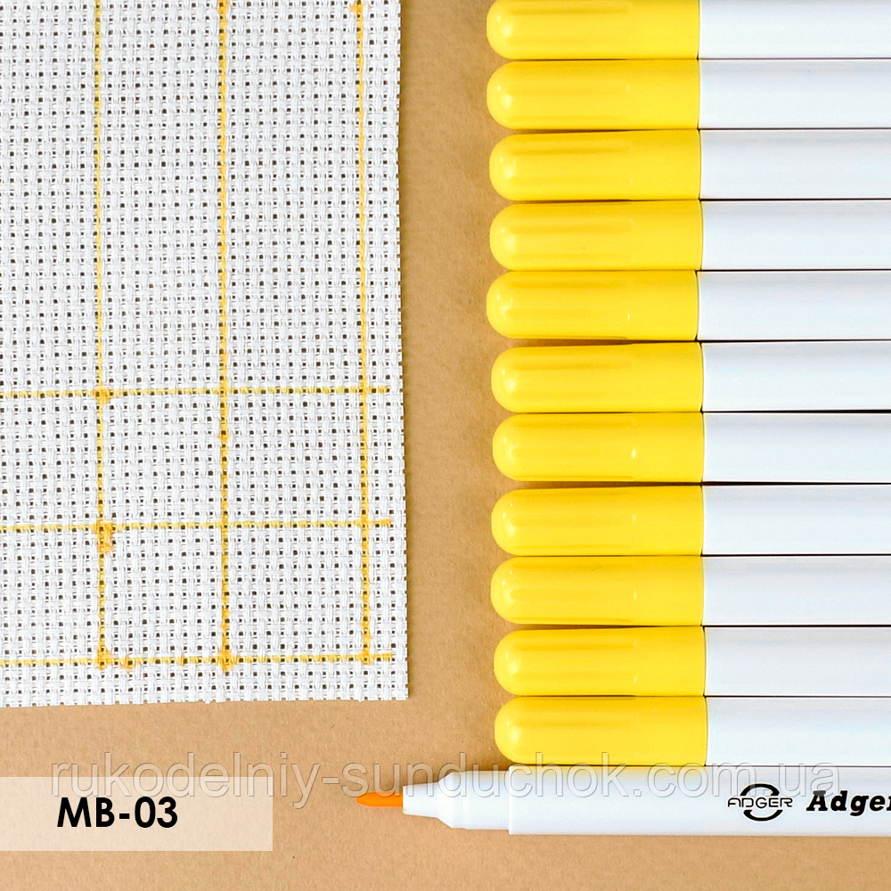 Маркер для малювання по світлих тканинах (змивається водою) жовтий МВ-03, фото 1