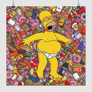 Плакат "Сімпсони, Simpsons", 60×60см