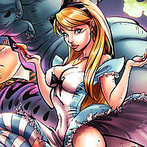 Плакат "Аліса в Задзеркаллі, верхи на грибі", 60×43см, фото 2