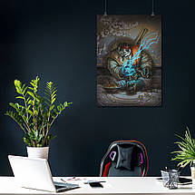 Плакат "Хартстоун, Пандарен з картами, Warcraft", 60×43см, фото 3