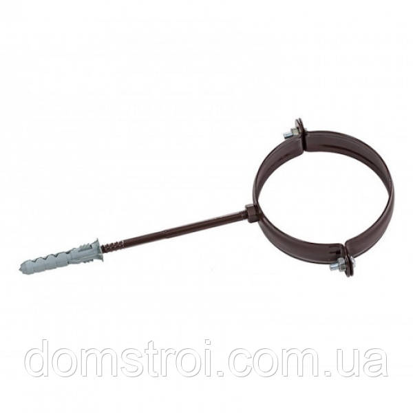 Тримач водостічної труби металевий PROFIL Ø100 L220, Коричневий