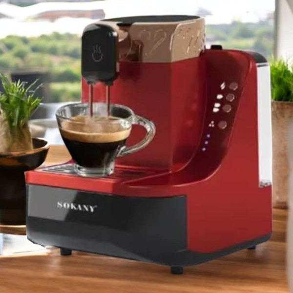 Кавоварка турецька кавоварка 700Вт Sokany SK-04011 Червона з чорним, фото 1