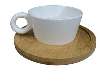 Чашка чайна з блюдцем Оленс Стокгольм-модерн 250 мл подряпана +дерево (102-213)