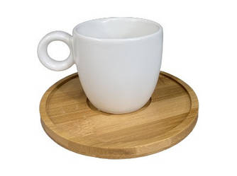Чашка кавова з блюдцем Оленс Стокгольм 150мл порцеляна +дерево (102-210)