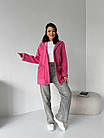 Жіночий кардиган букле з капюшоном малинового кольору 42-50, фото 2