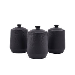 Набір контейнерів для продуктів Maestro Black 3 предмети 0,75 л кераміка (20001-03CS MR)