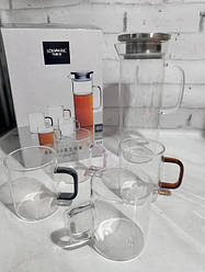 Набір для води S@T Мiнднайт (глох 1,2 л + рукавиці 250 мл-4шт) (9047-01)