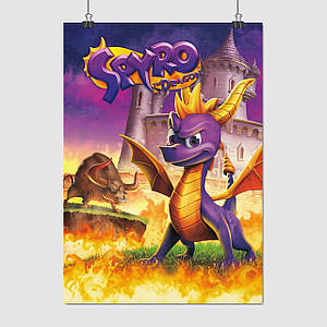 Плакат "Дракон Спайро, Spyro the Dragon", 60×43см