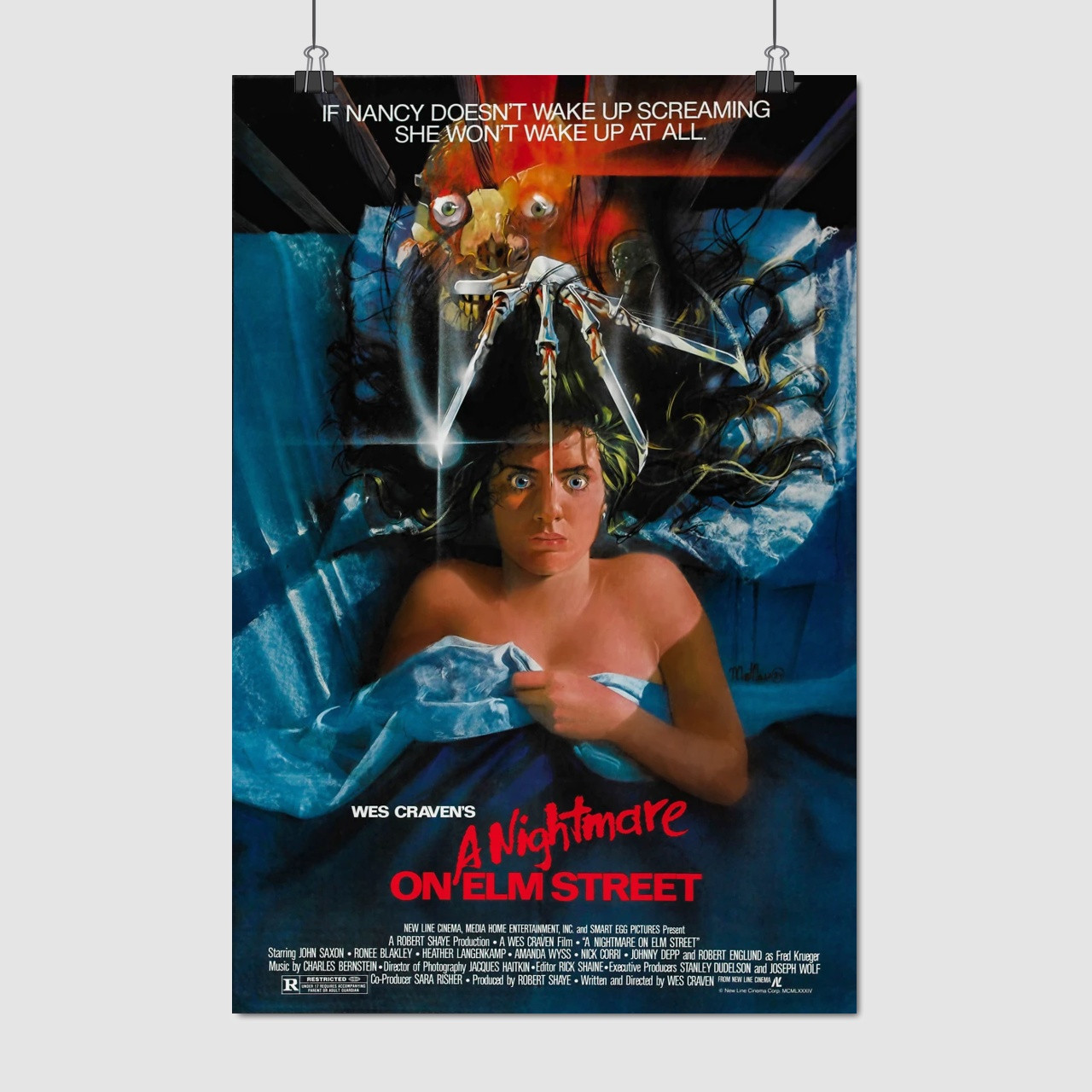 Плакат "Кошмар на вулиці В'язів, Nightmare on Elm Street (1984)", 60×40см