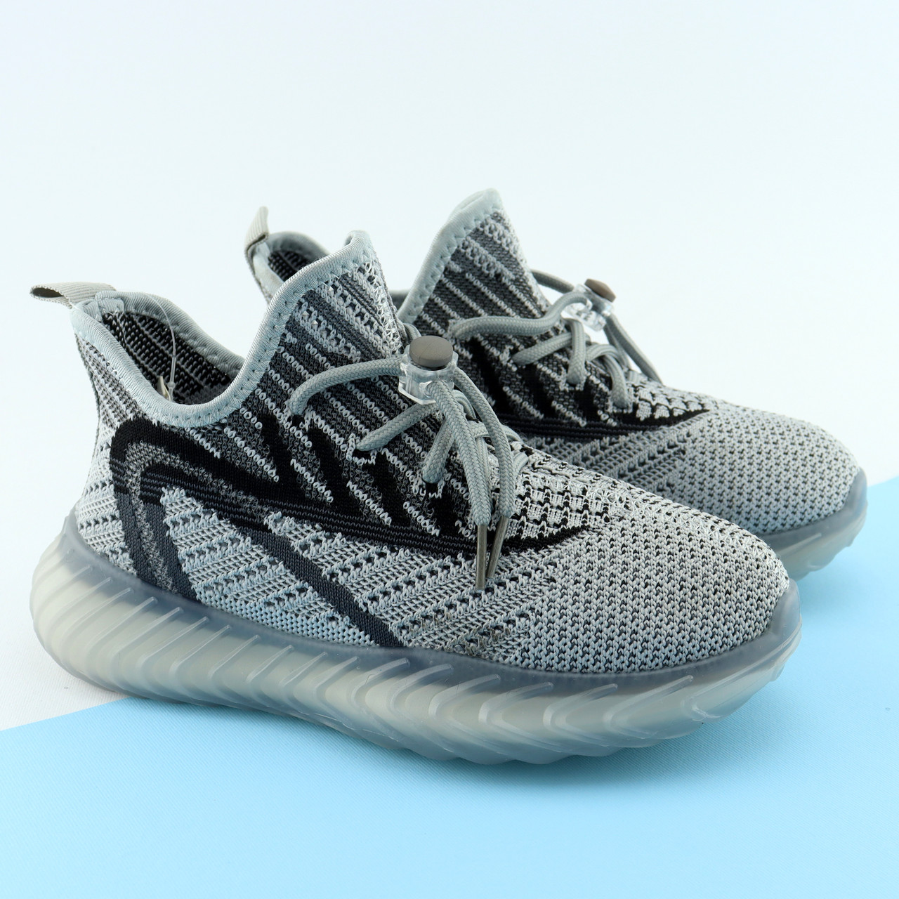 Дитячі текстильні кросівки Tom M сірі шнурівки із, фото 1