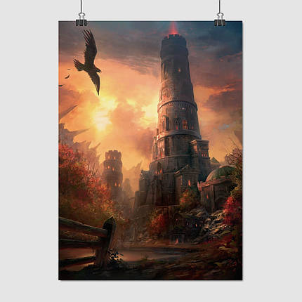 Плакат "Варкрафт, Каражан, Вежа Медіва, Warcraft", 60×43см, фото 1