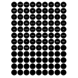 Круглі наліпки для спецій 108 шт діаметр 3 см (чорні)