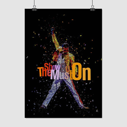 Плакат "Фредді Мерк'юрі, Квін, Богемська рапсодія, Freddy Mercury, Queen", 60×43см, фото 1
