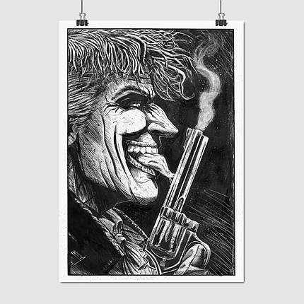 Плакат "Джокер з пистолетом, Joker", 60×43см, фото 1