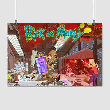 Плакат "Лабораторія Ріка, Rick and Morty", 40×60см, фото 1