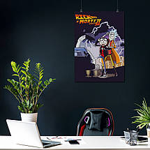 Плакат "Рік та Морті, Назад у майбутнє, Rick and Morty, Back to the Future", 60×43см, фото 3