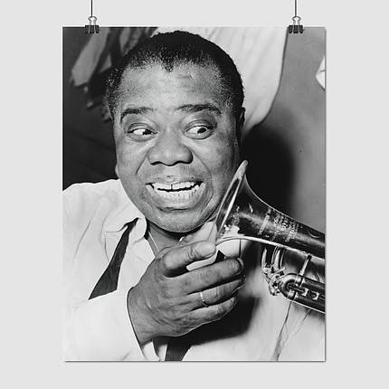 Плакат "Луї Армстронг з трубою, Armstrong Lui", 60×43см, фото 1