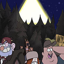 Плакат "Гравіті Фолз, персонажі на фоні гори, Gravity Falls", 60×43см, фото 3