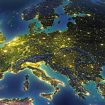 Плакат "Нічне фото Землі з орбіти, Earth, Moon", 45×60см, фото 2