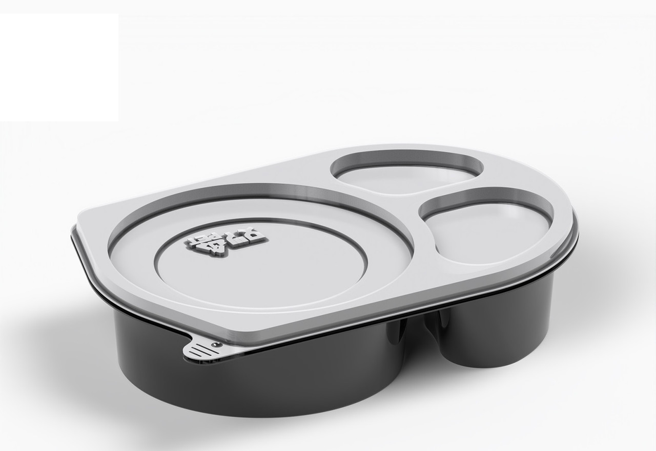 Соусник Itex PЕТ чорний тройной 80+20+11мл пластик (IT-3Ч/1000шт), фото 1