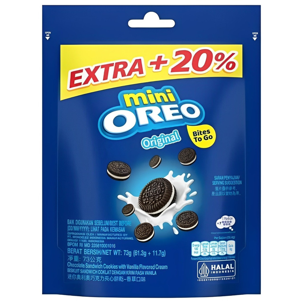 Oreo mini Міні печиво з вершковим печивом 61.3g + 20%, фото 1