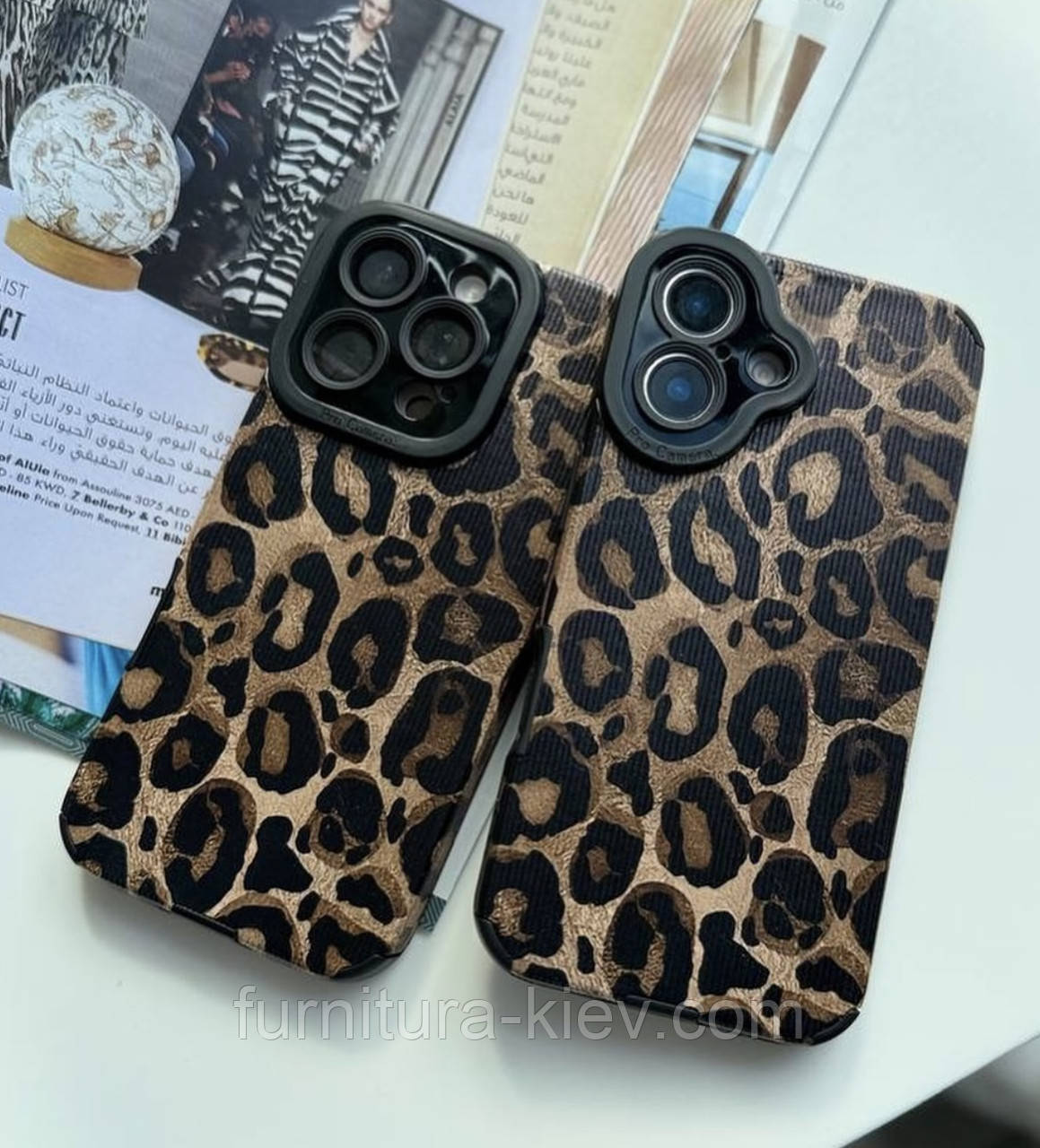 Леопардовий м'який силіконовий чохол на iPhone 15 pro max