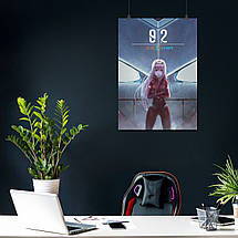 Плакат "Коханий у Франксі, Код 002, Нуль Два, Darling in the Franxx, Zero Two", 60×43см, фото 4