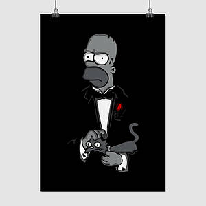 Плакат "Хрещений батько Гомер, Сімпсони, Godfather Gomer, Simpsons", 60×43см