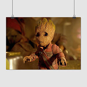 Плакат "Зляканий малюк Грут, Groot", 43×60см