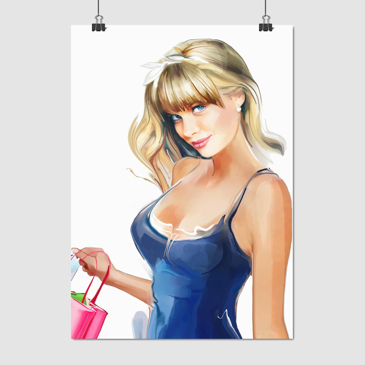 Плакат "Дівчина із сумочкою", 43×60см