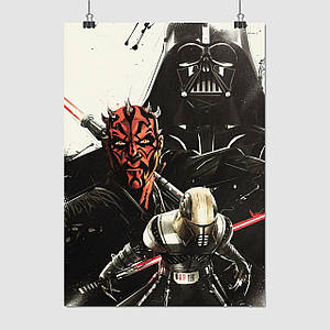 Плакат "Лорди Ситхів, Вейдер та Дарт Мол, Star Wars, Sith Lords", 60×43см