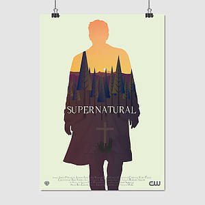 Плакат "Надприродне, мінімалістичний, Supernatural", 60×43см