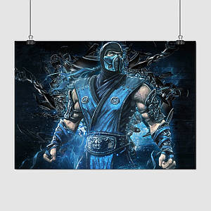 Плакат "Мортал Комбат, Саб-Зіро, Mortal Kombat, Sub-Zero", 43×60см
