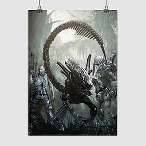 Плакат "Чужі проти Хижаків, Aliens vs Predator", 60×43см