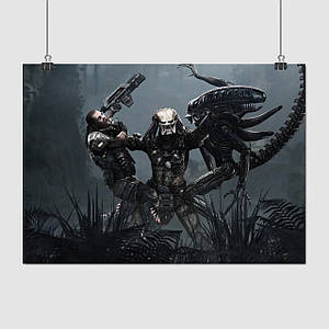 Плакат "Чужі проти Хижаків, Alien vs Predator", 43×60см