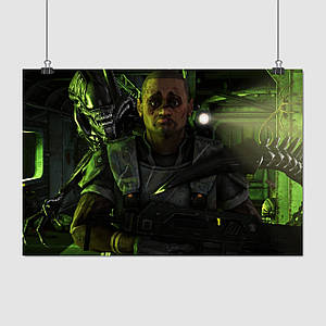Плакат "Останні секунди десантника, Alien, Colonial Marine", 40×60см