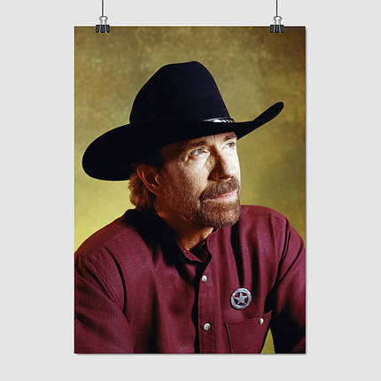 Плакат "Чак Норріс у крислатому капелюсі, Chuck Norris", 60×43см, фото 1