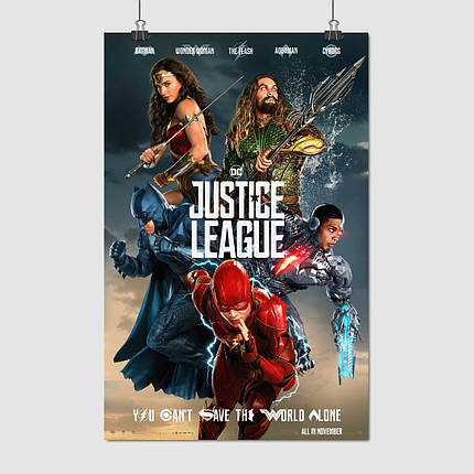 Плакат "Ліга Справедливості, Justice League (2017)", 60×39см, фото 1