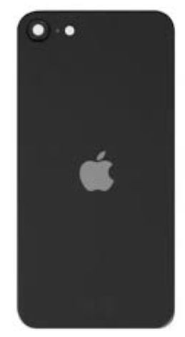 Задня кришка для iPhone SE 2020/SE 2022, чорна, у комплекті скло камери, оригінал (54), фото 1