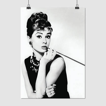 Плакат "Одрі Хепберн, фото з цигаркою, Audrey Hepburn", 60×43см, фото 1