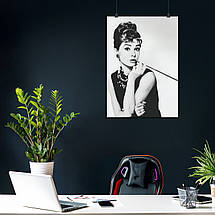 Плакат "Одрі Хепберн, фото з цигаркою, Audrey Hepburn", 60×43см, фото 3