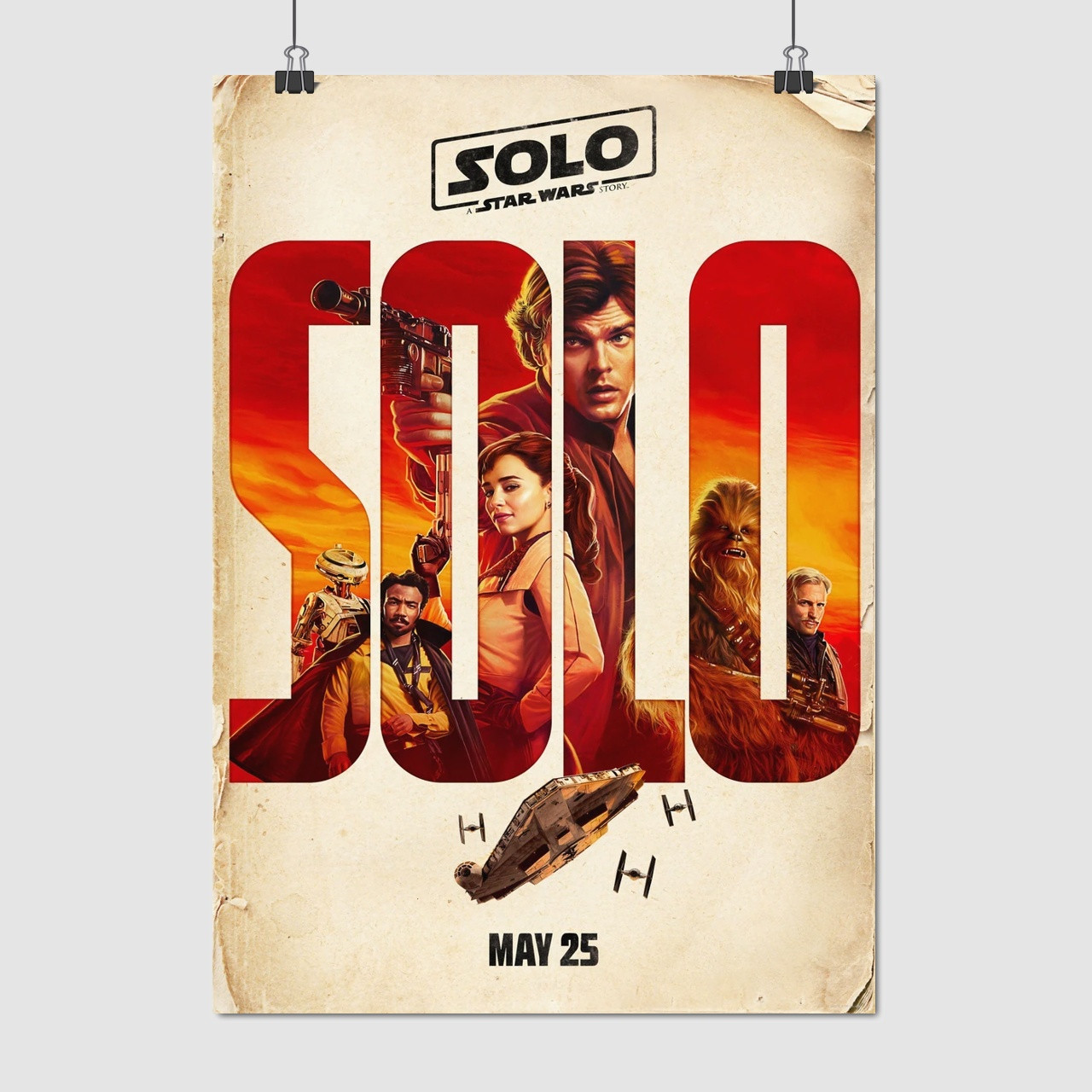 Плакат "Зоряні Війни: Соло, Star Wars: Solo", 60×43см