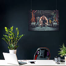 Плакат "Бодібілдер зі штангою", 40×60см, фото 3