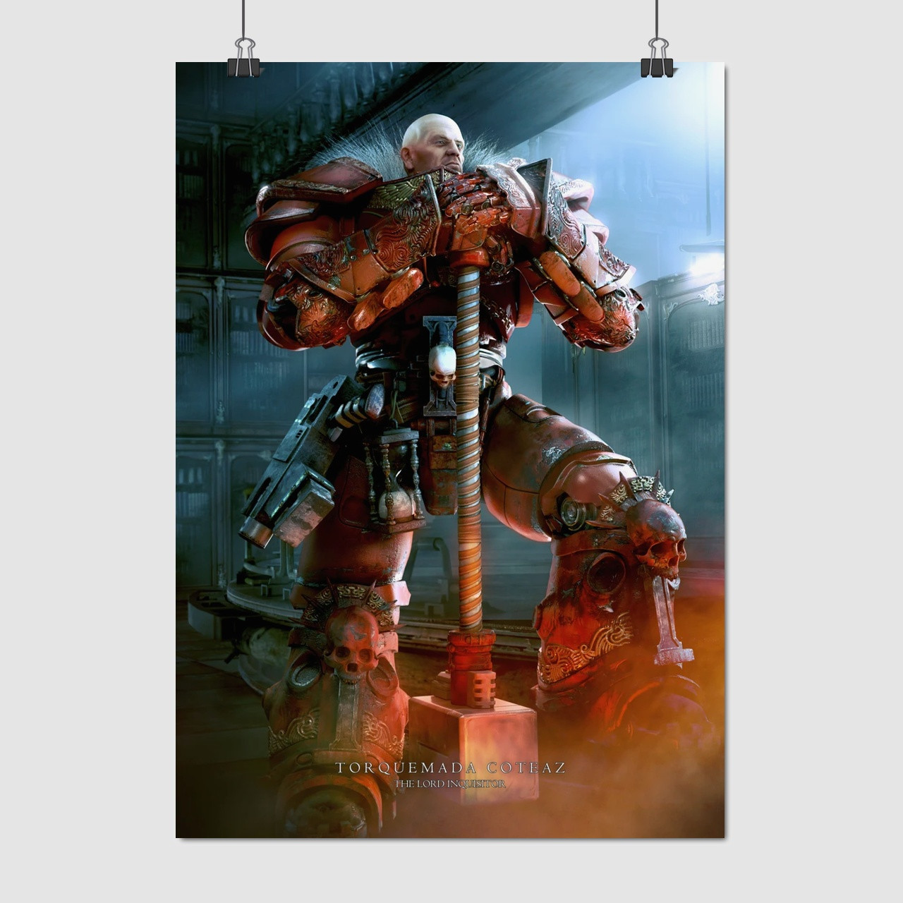 Плакат "Вархаммер 40000, Лорд Інквізитор Торквемада Котес, Warhammer 40000", 60×43см