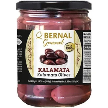 Оливки Bernal Gourmet Kalamata 436 г,(суха вага 250 г), фото 1