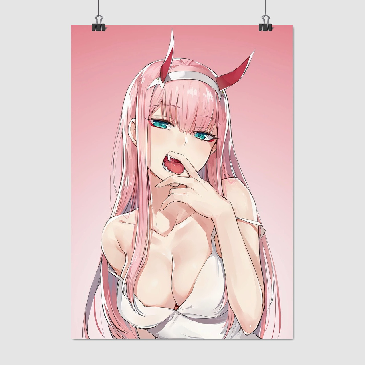 Плакат "Коханий у Франксі, Код 002, Нуль Два, Darling in the Franxx, Zero Two", 60×43см