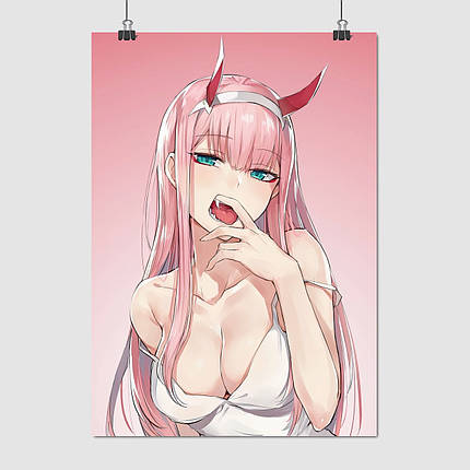 Плакат "Коханий у Франксі, Код 002, Нуль Два, Darling in the Franxx, Zero Two", 60×43см, фото 1