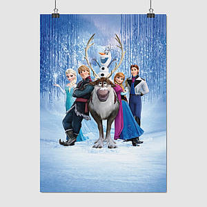 Плакат "Крижане серце, головні персонажі, Frozen", 60×40см